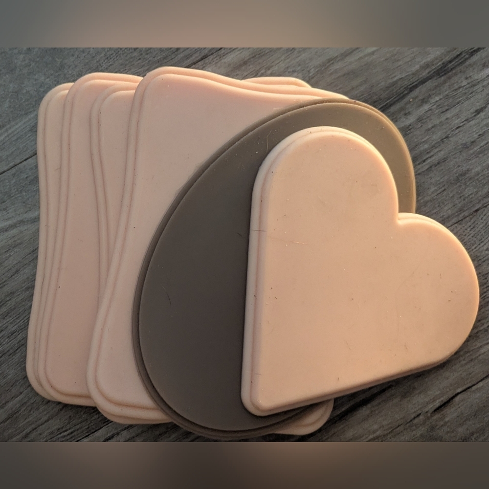 Heart and Square Silicone Coasters